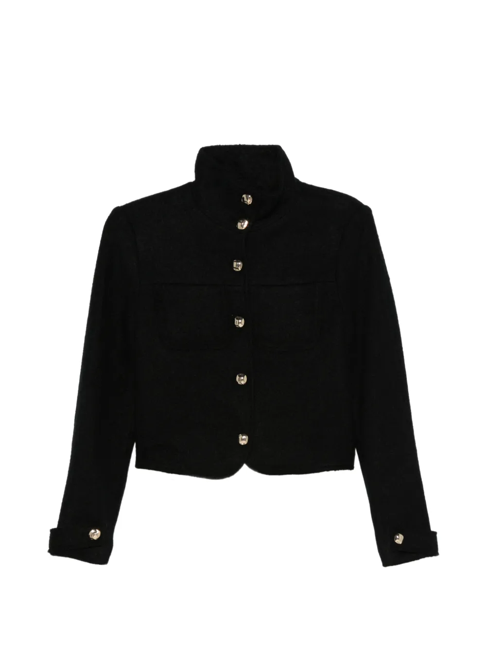 SIMKHAI button-up high-neck jacket Zwart