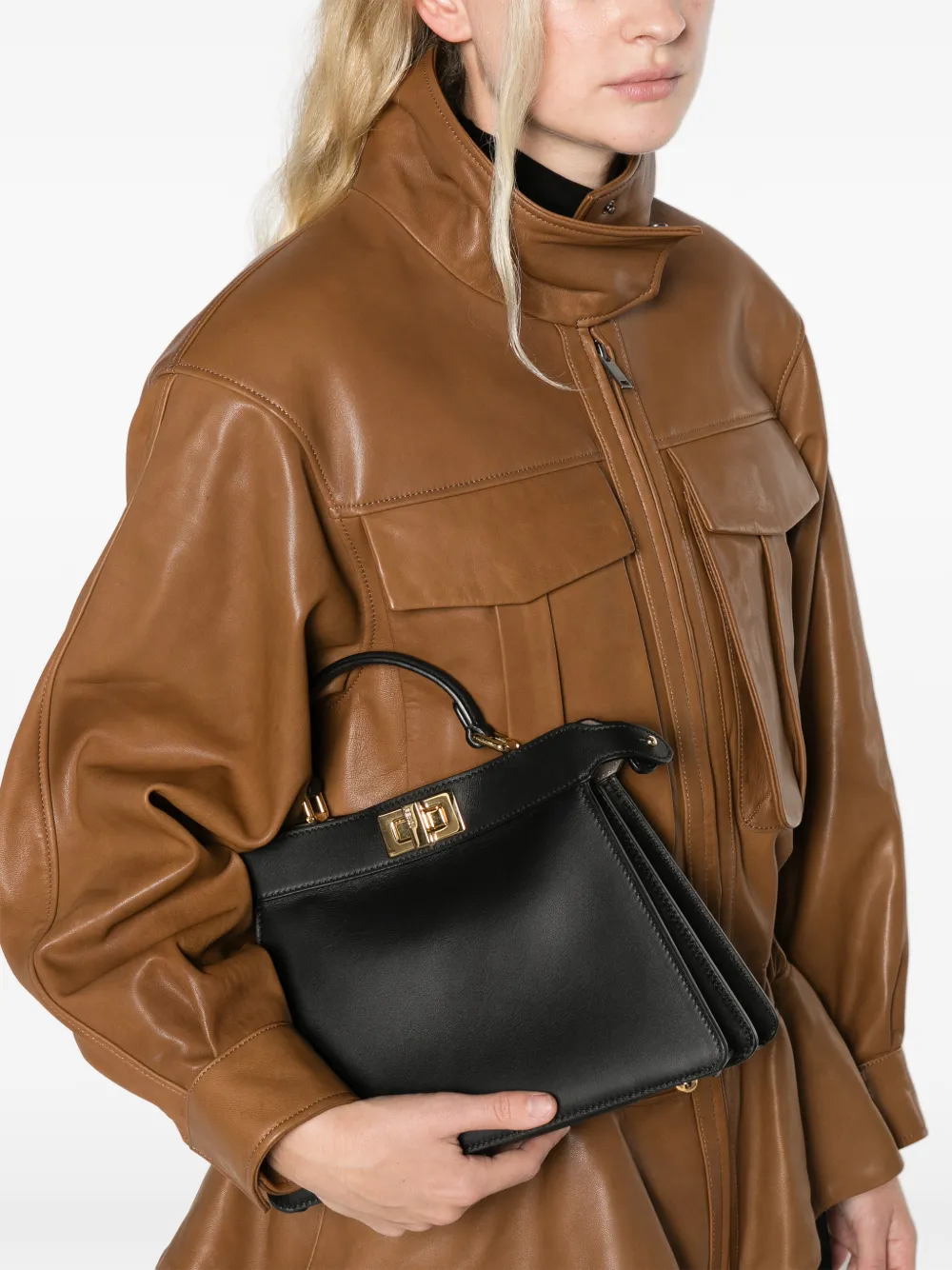 FENDI Kleine Peekaboo ISeeU tas Zwart
