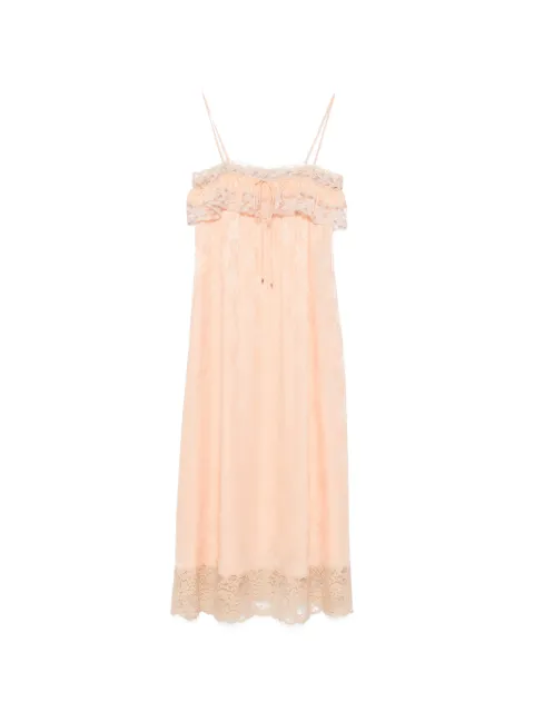Chloé lace-trimmed silk-jacquard dress
