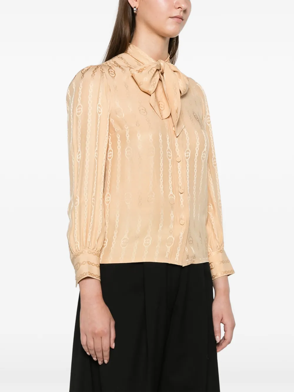 Gucci Interlocking G chain jacquard shirt Beige