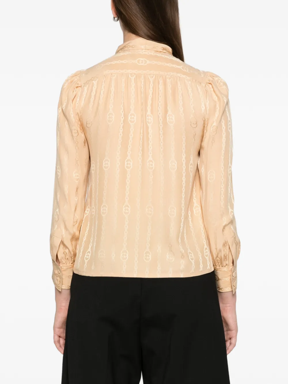 Gucci Interlocking G chain jacquard shirt Beige