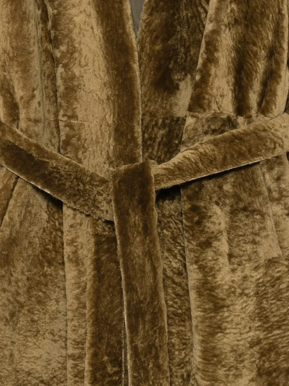 Arma Dilan belted leather coat Groen