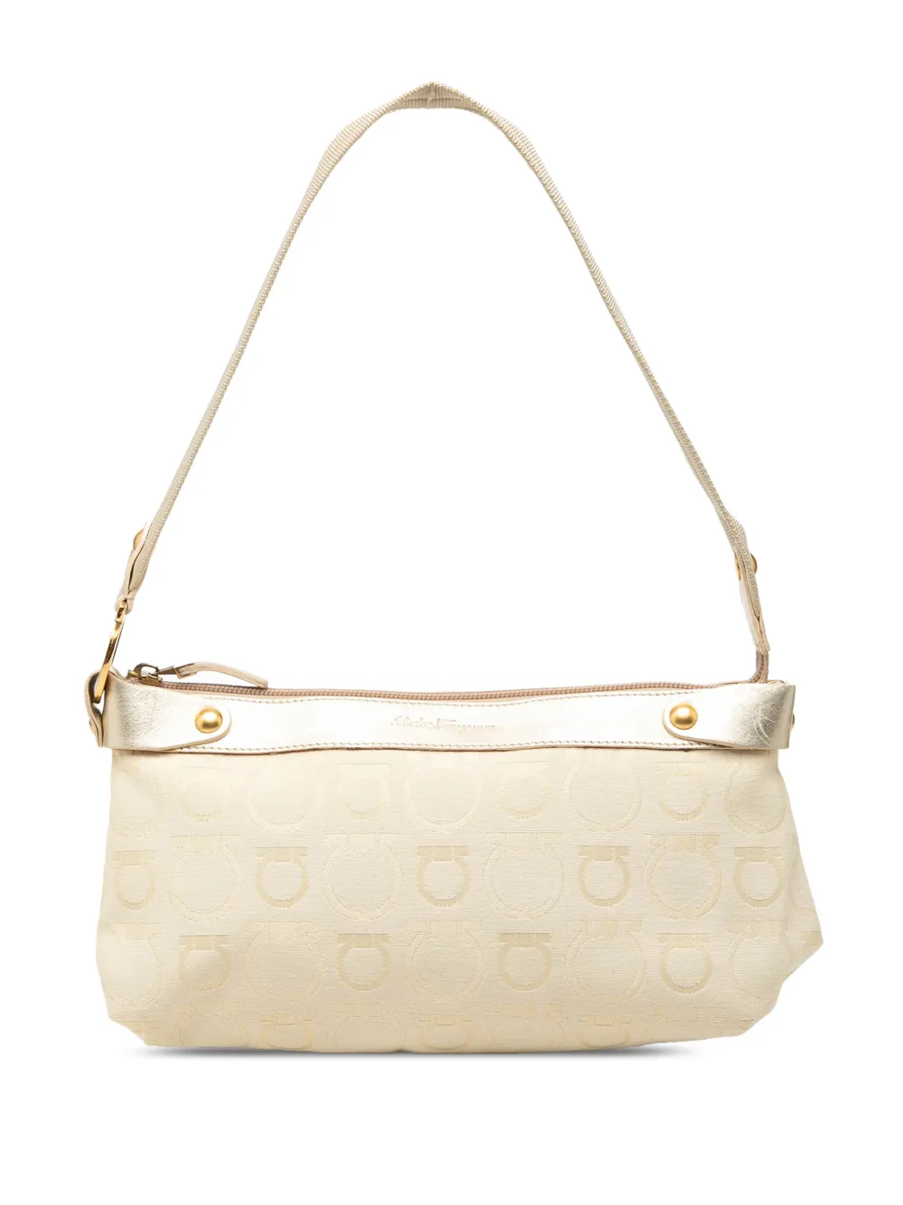 Ferragamo Pre-Owned Borsa a spalla Gancini in tela 2010-2026 - Toni neutri