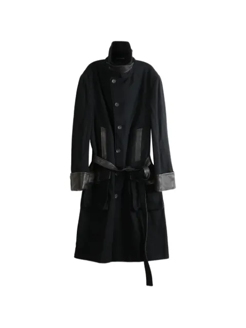 Yohji Yamamoto Cappotto in flanella con cintura