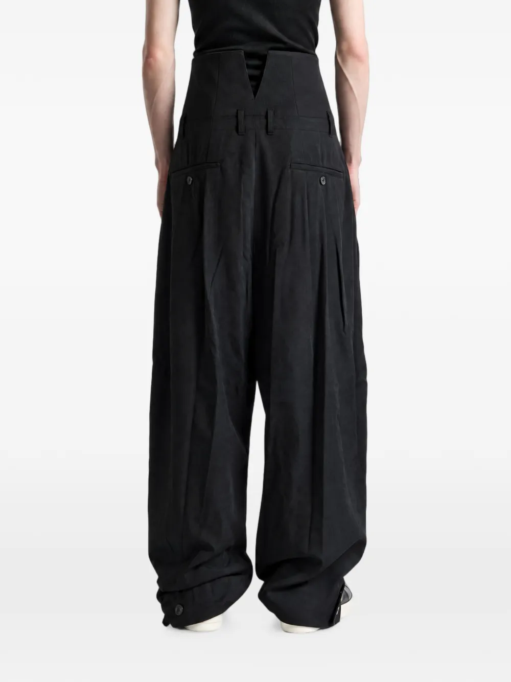 Yohji Yamamoto High waist broek Zwart