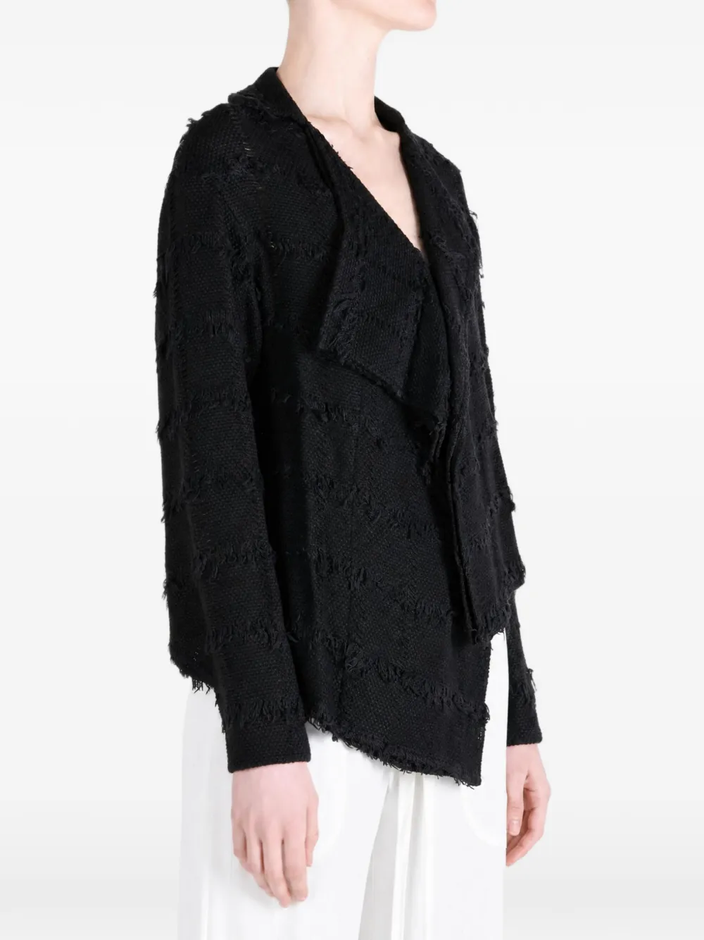 Y's Asymmetrisch jack met franje Zwart