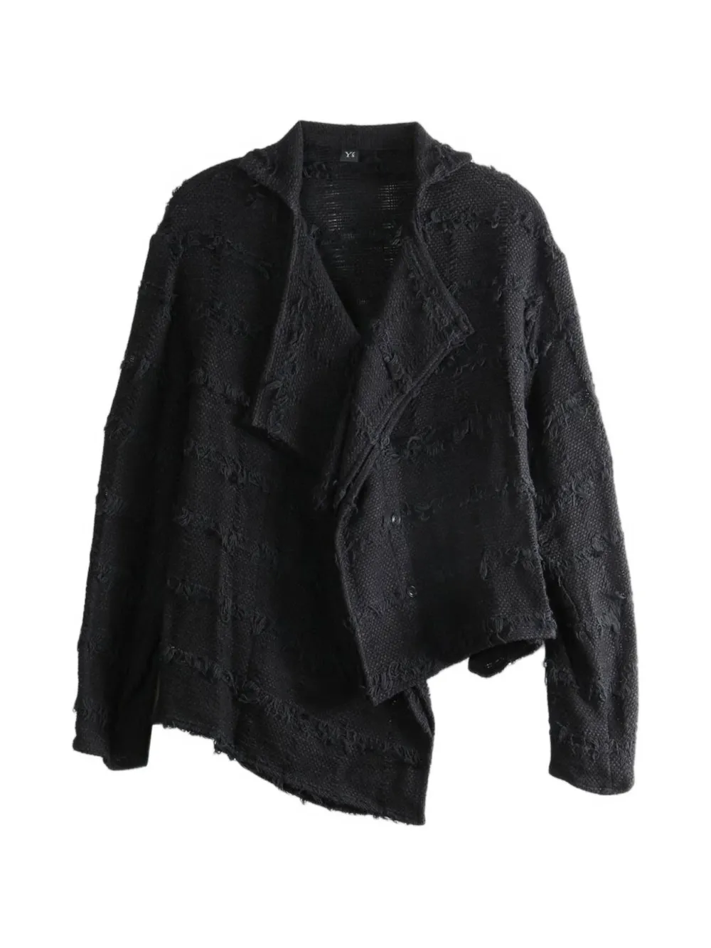 Y's asymmetric frayed-effect jacket