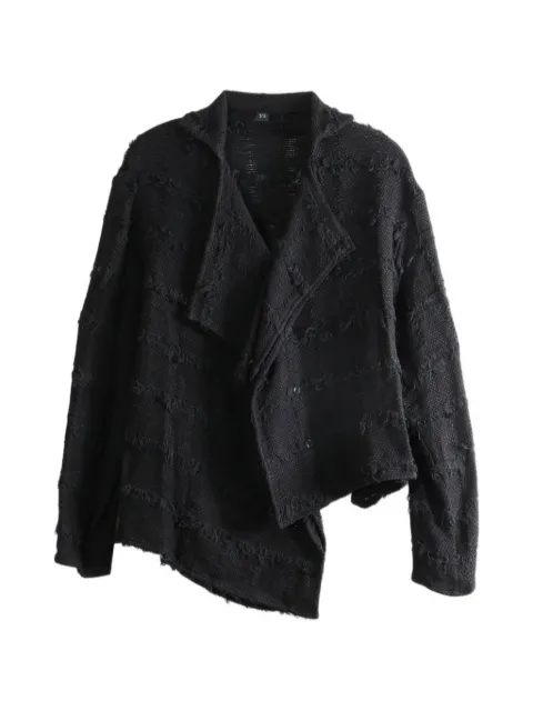 Y's asymmetric frayed-effect jacket