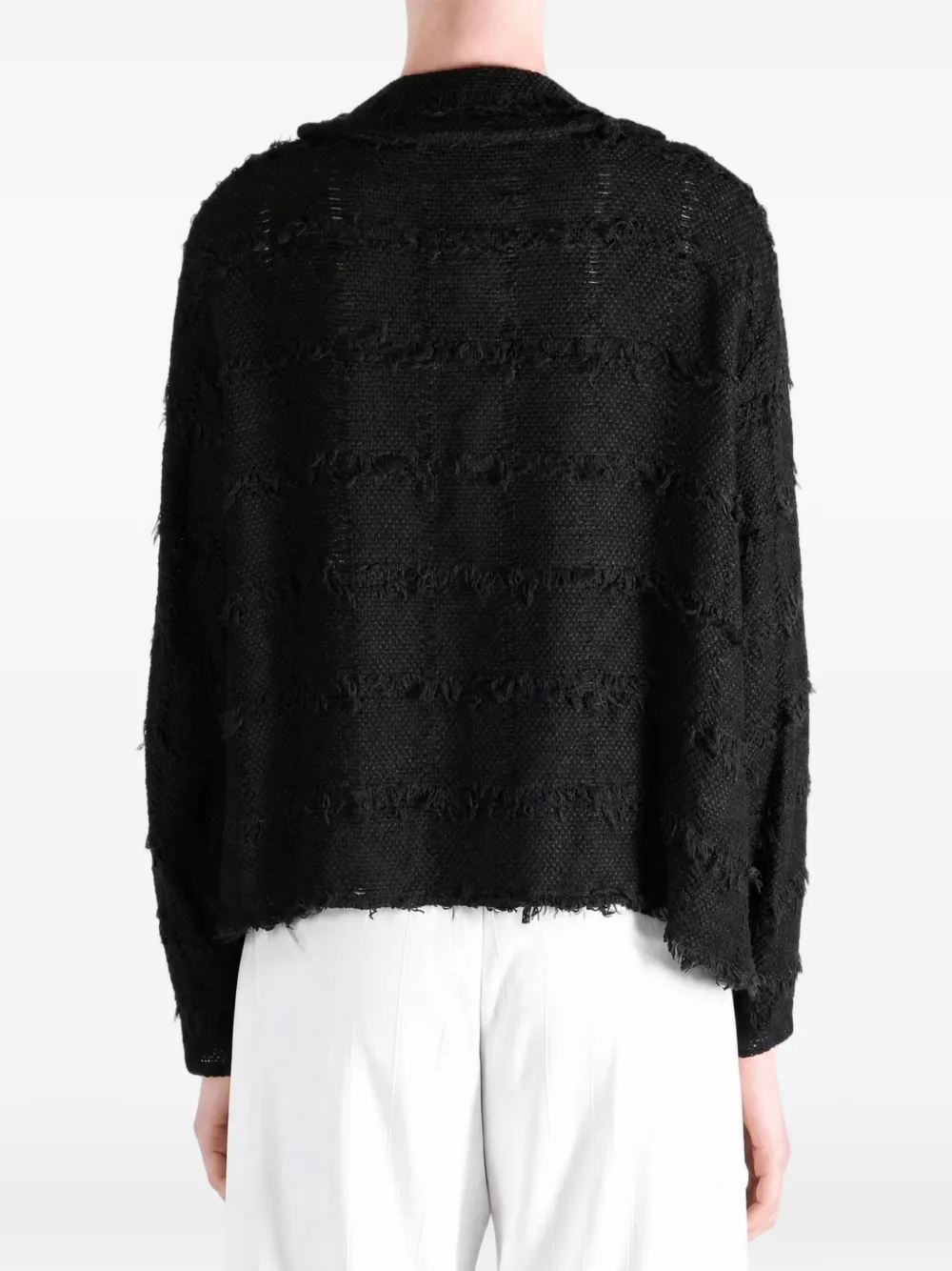 Y's Asymmetrisch jack met franje Zwart