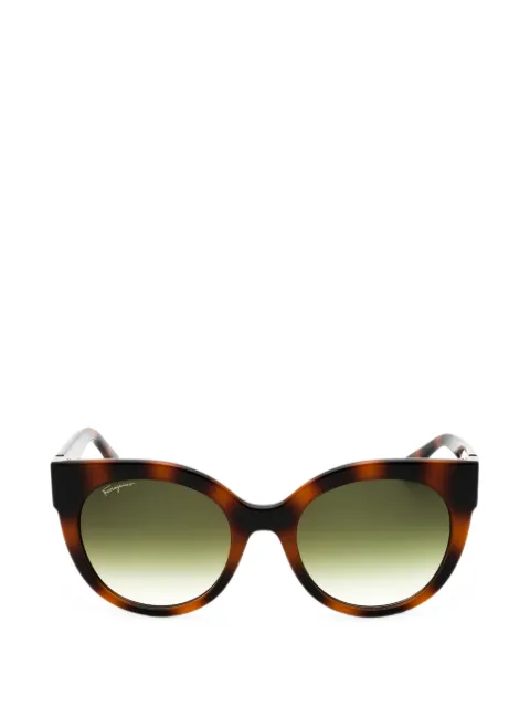 Ferragamo tortoiseshell-effect round-frame sunglasses