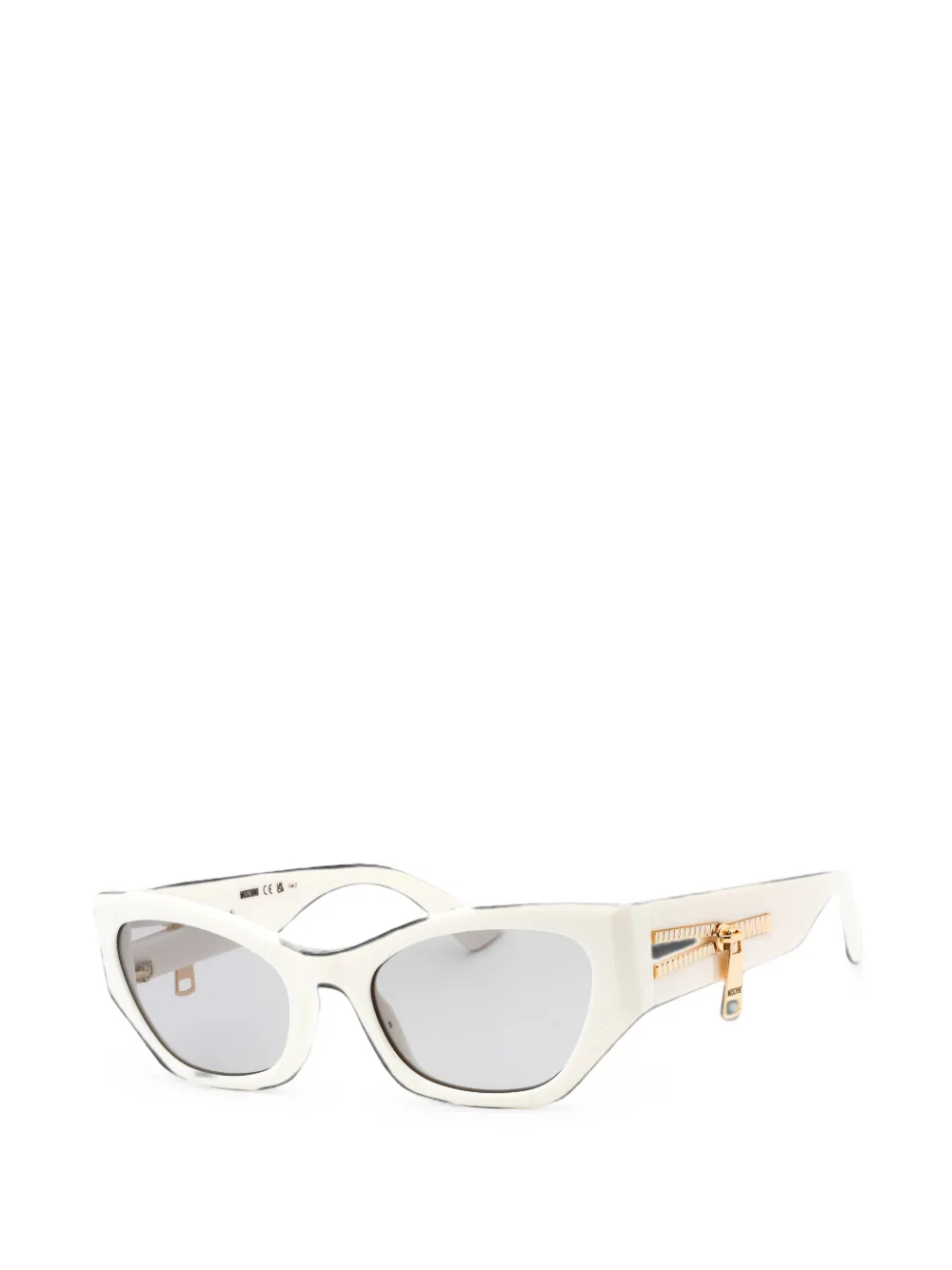 Moschino Eyewear zip-detail cat-eye sunglasses Wit