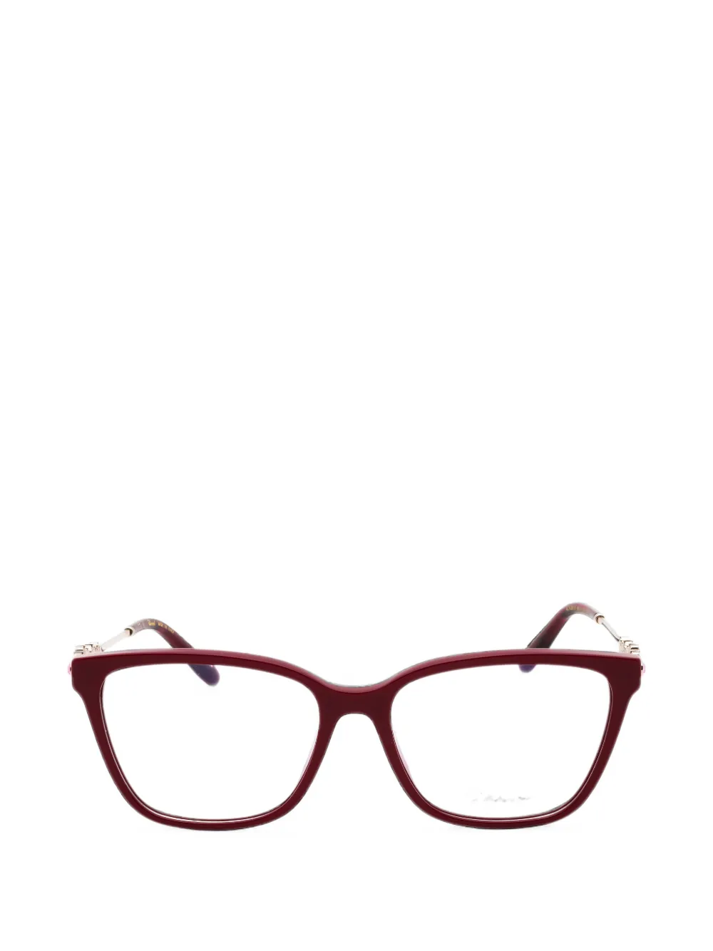 Chopard crystal-embellished rectangle-frame glasses - Rosso