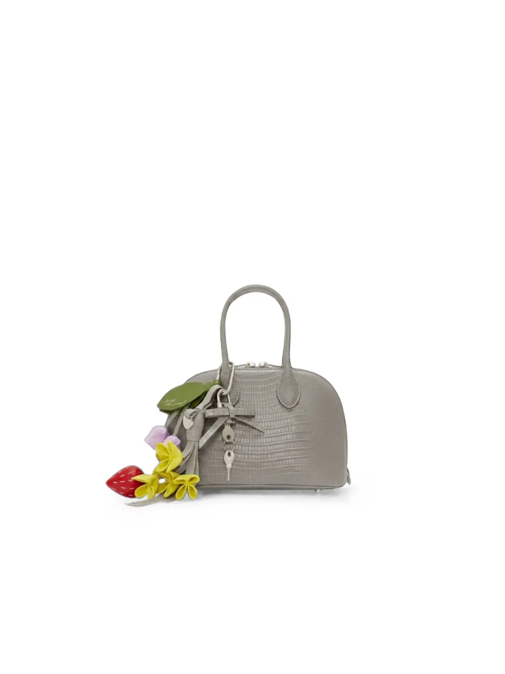 Self-Portrait Leren shopper met hagedissen-effect Grijs