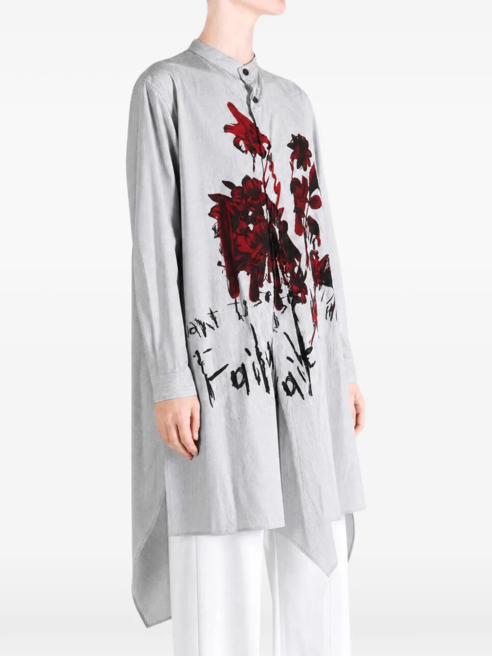 Y's T-shirt met bloemenprint Grijs
