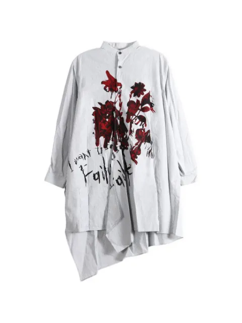 Y's floral-print asymmetric shirt