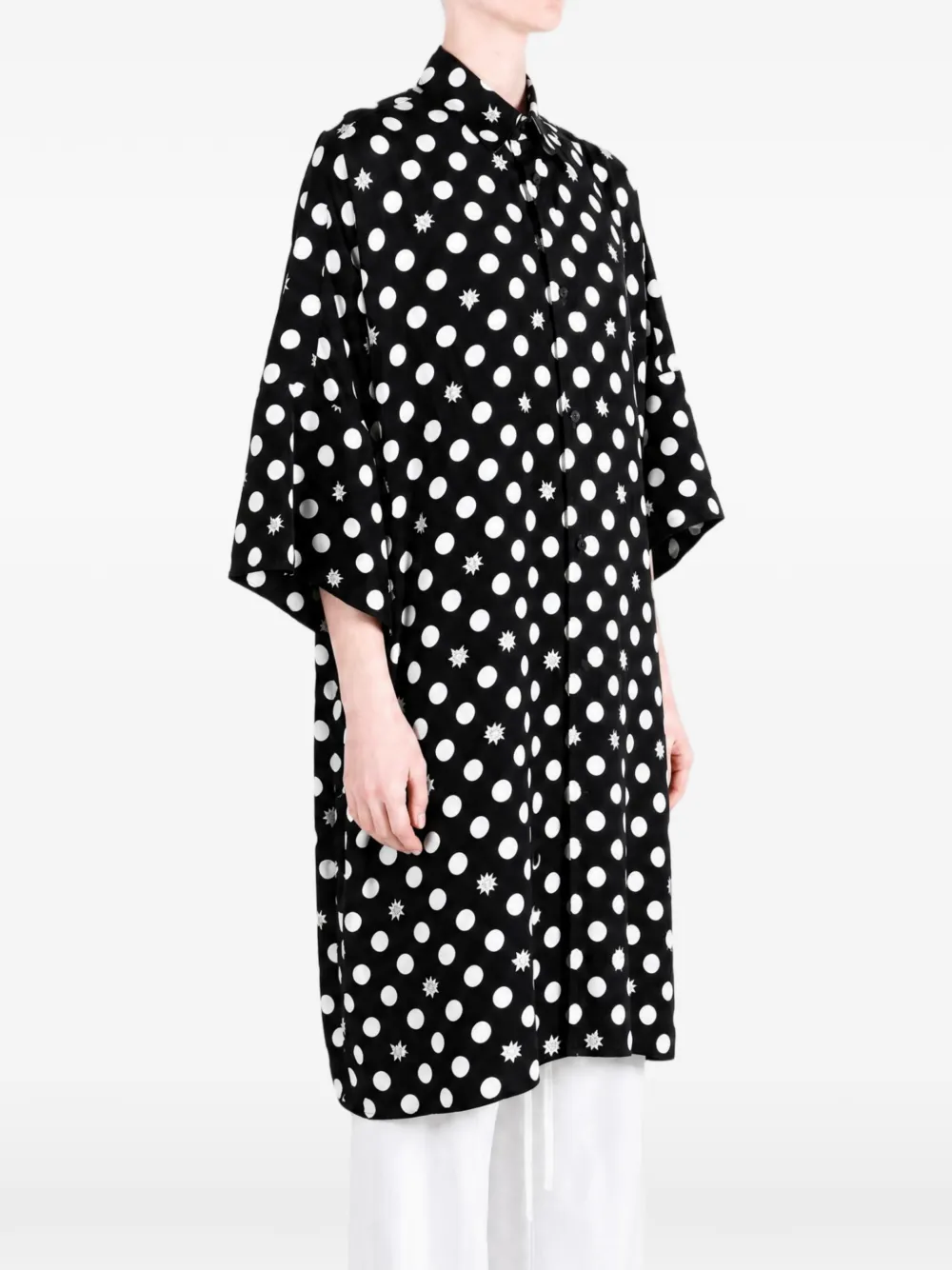Y's Blouse met stippen en sterprint Zwart
