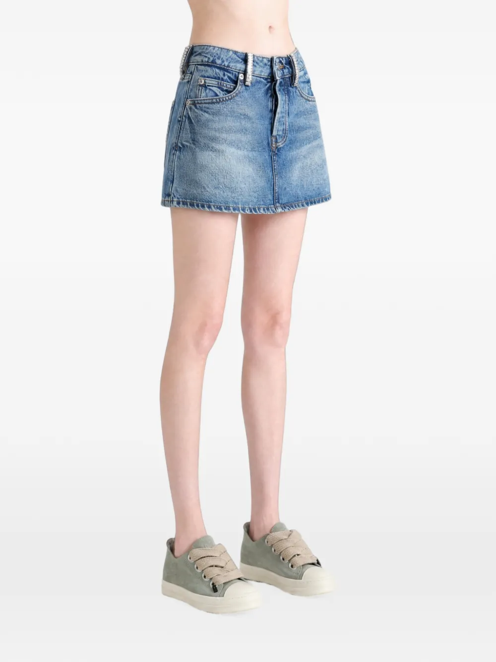 Alexander Wang Skort met verfraaide riemlussen Blauw