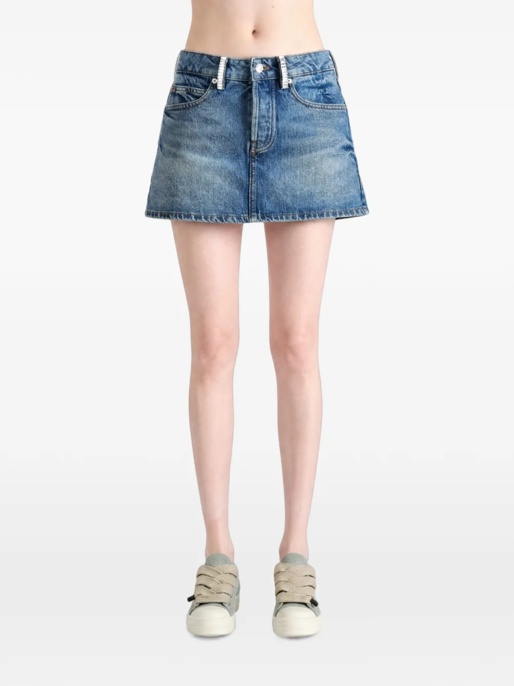 Alexander Wang Skort met verfraaide riemlussen Blauw