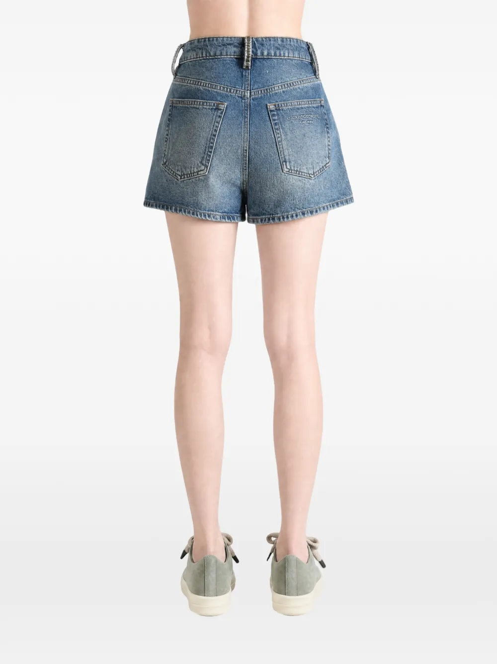 Alexander Wang Embellished-belt-loop Skort in Blue, view 4