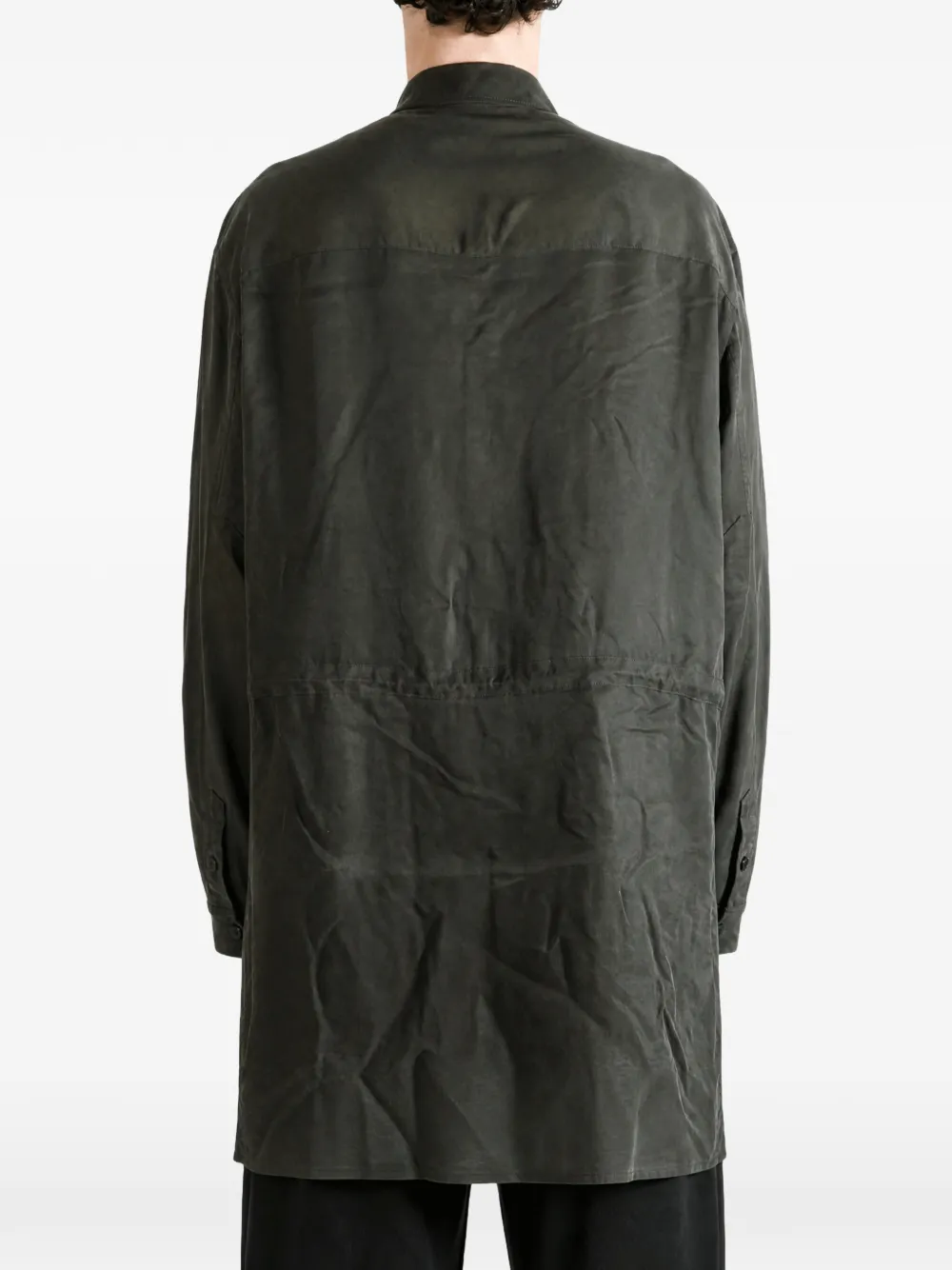 Yohji Yamamoto Overhemd met trekkoordtaille Groen