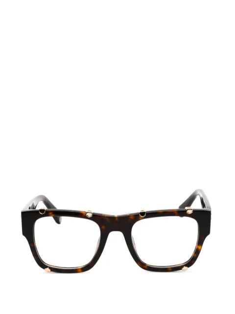 Philipp Plein tortoiseshell-pattern rectangle-frame glasses