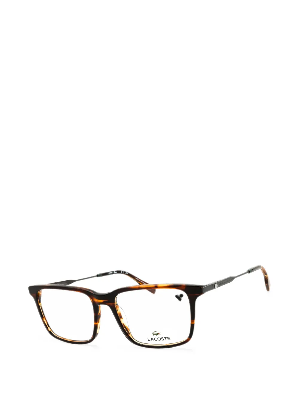 Lacoste tortoiseshell-effect rectangle-frame glasses Bruin
