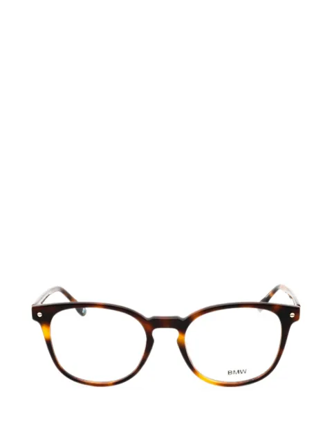 BMW Eyewear round-frame tortoiseshell-effect glasses