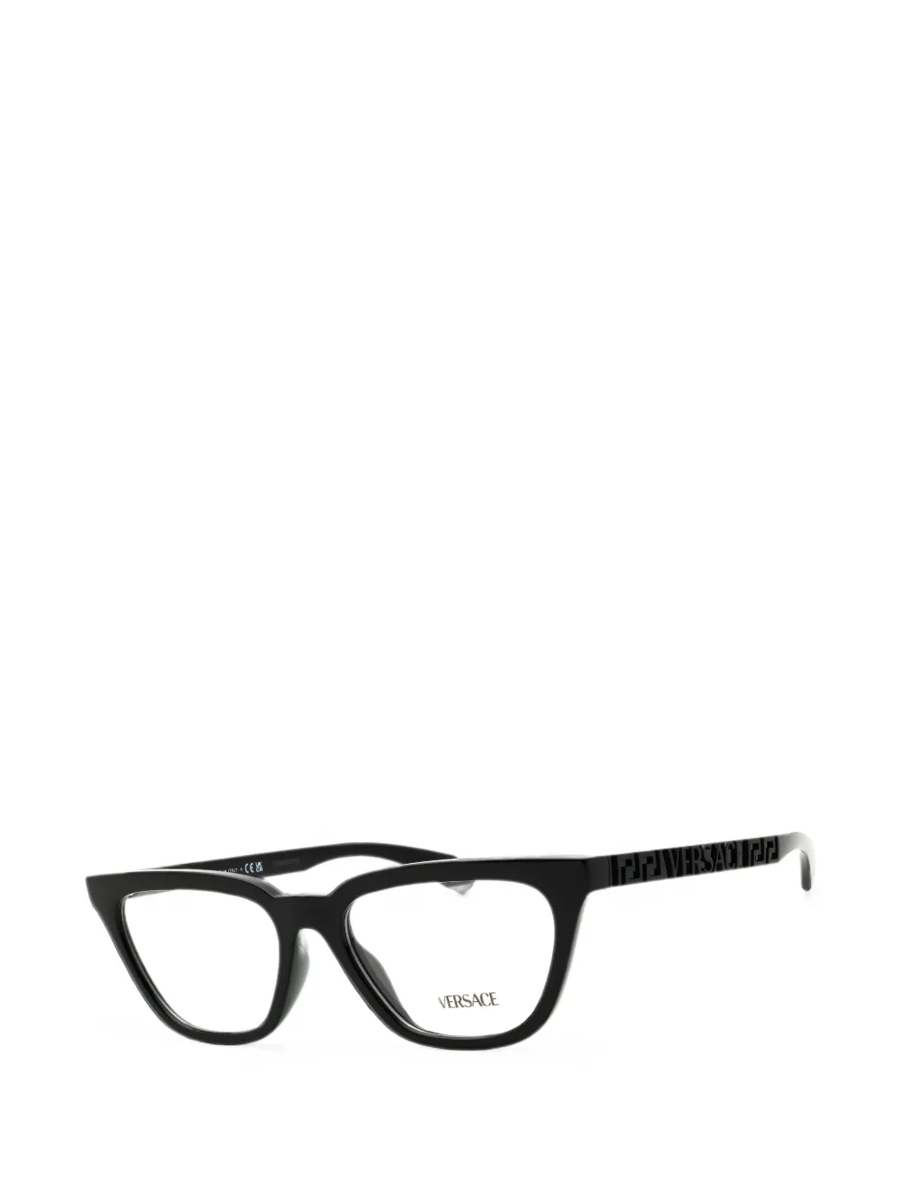 Versace Eyewear Greca-detail cat-eye glasses Zwart