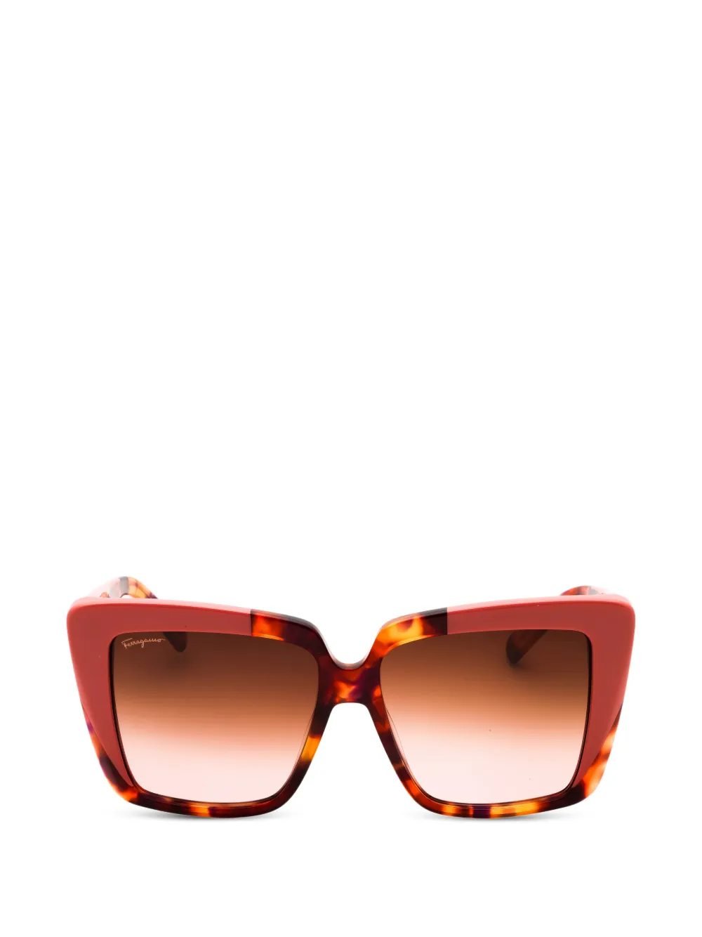 Ferragamo Eyewear square-frame tortoiseshell-effect sunglasses · 55