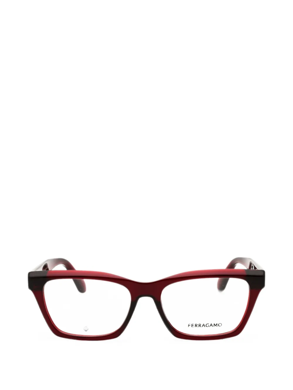 Ferragamo rectangle-frame glasses - Rosso