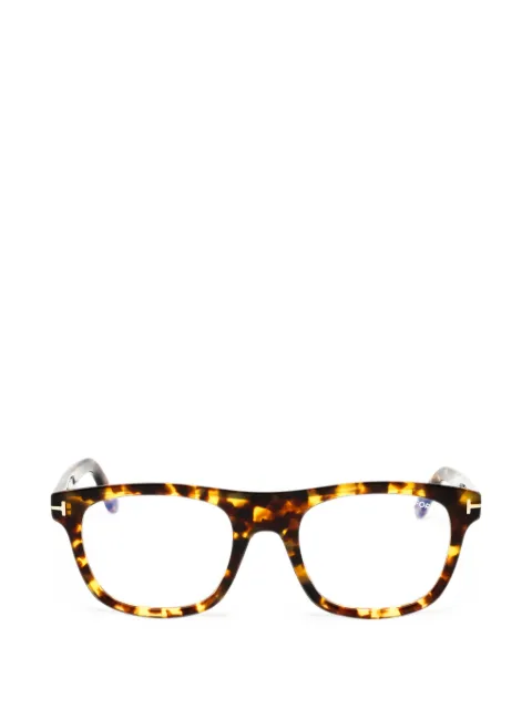 TOM FORD tortoiseshell-effect rectangle-frame glasses