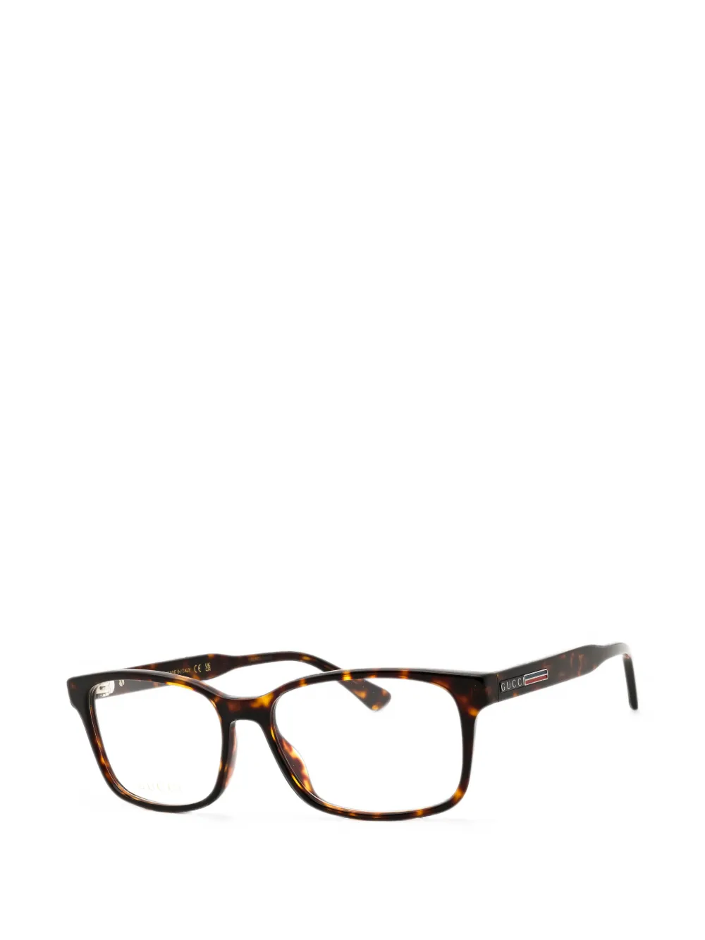 Gucci Eyewear tortoiseshell-effect rectangle-frame glasses Bruin