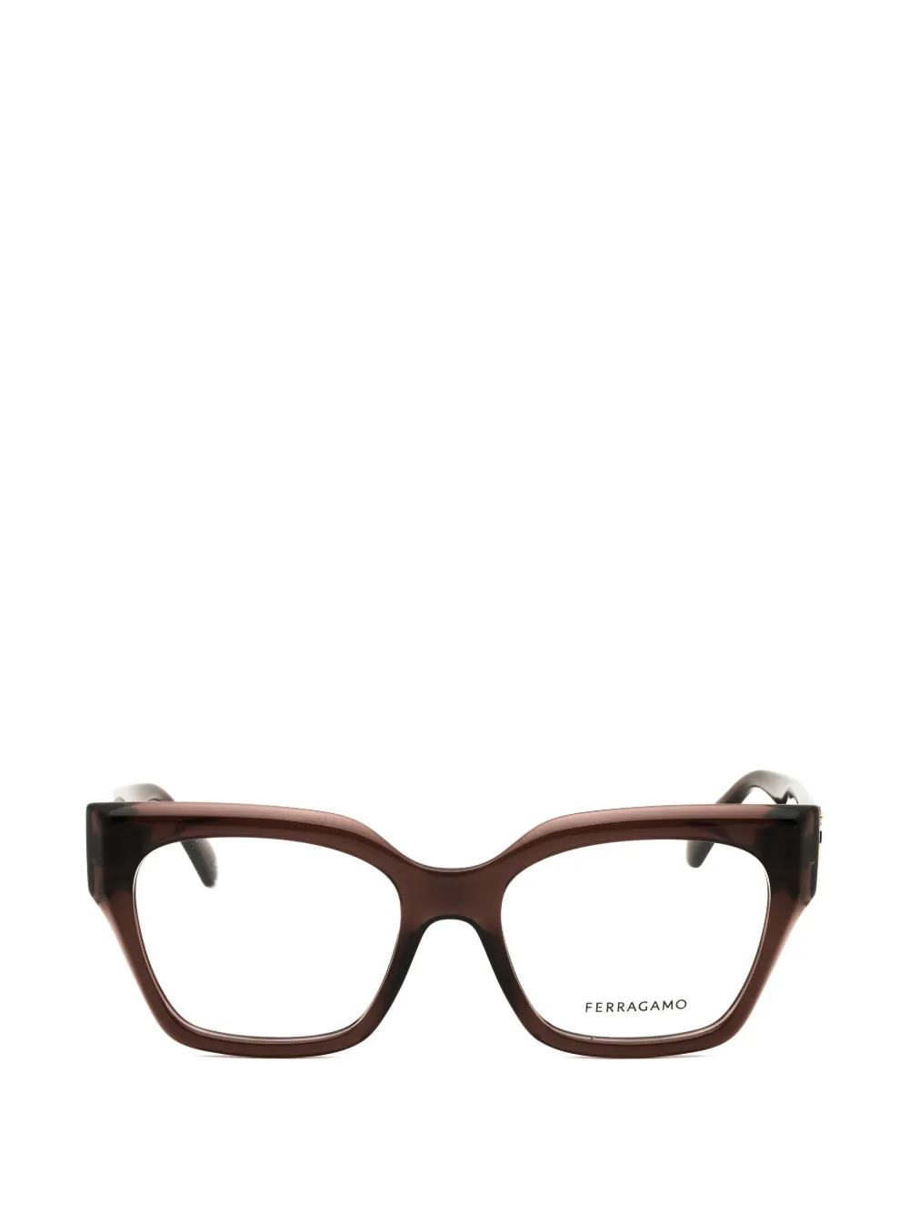 Ferragamo Eyewear Rectangle-frame Glasses In Brown