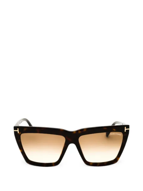 TOM FORD tortoiseshell-effect rectangle-frame sunglasses