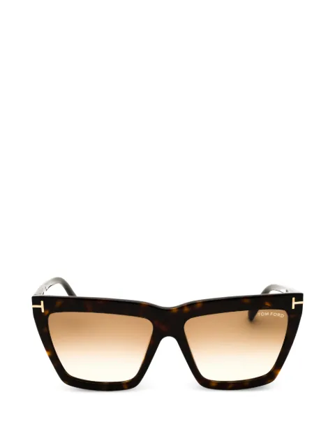 TOM FORD tortoiseshell-effect rectangle-frame sunglasses