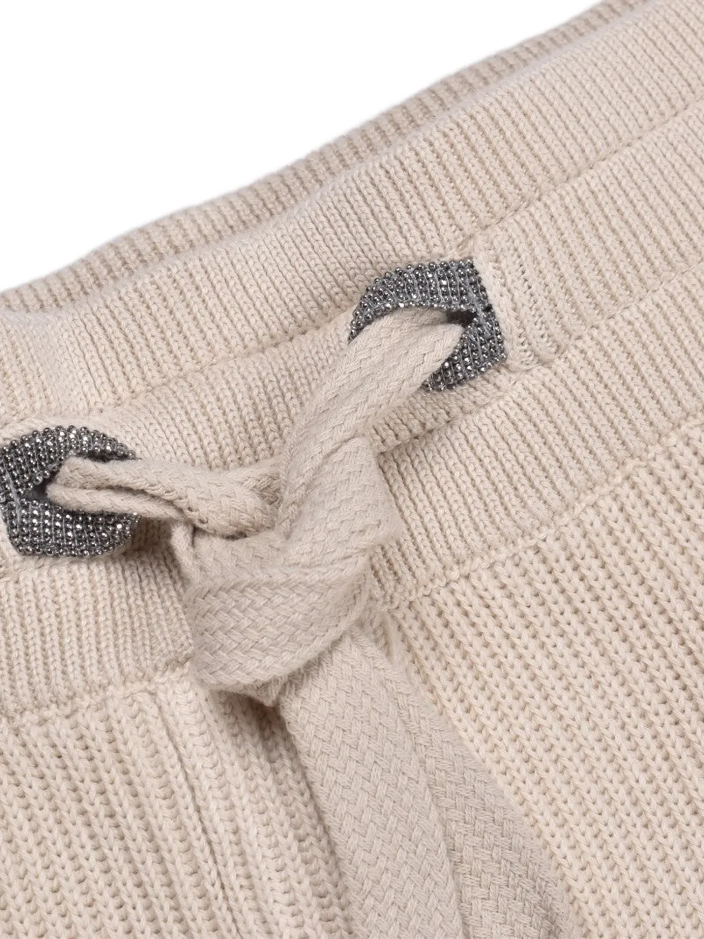 Brunello Cucinelli ribbed-knit drawstring trousers Beige