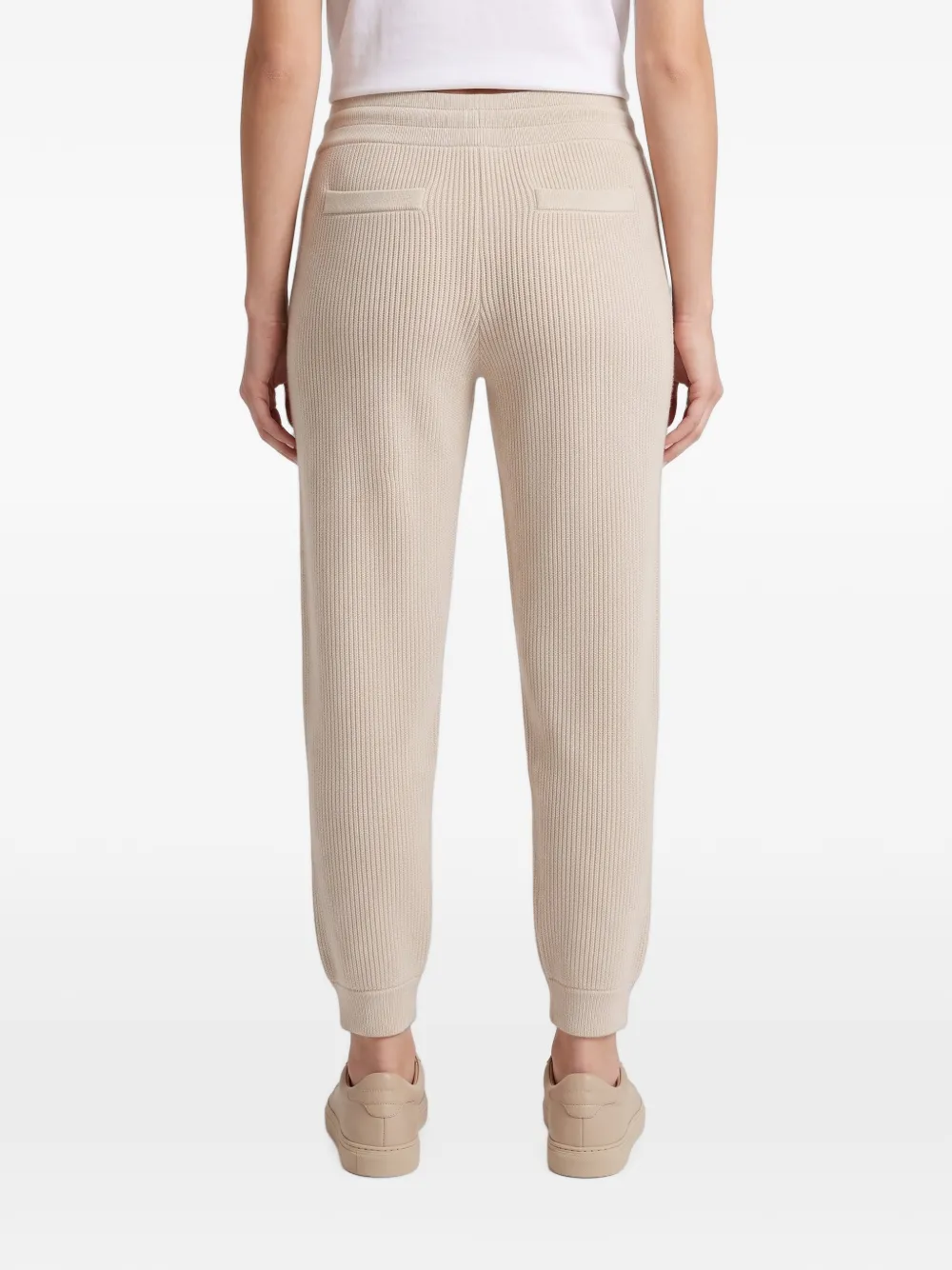 Brunello Cucinelli ribbed-knit drawstring trousers Beige