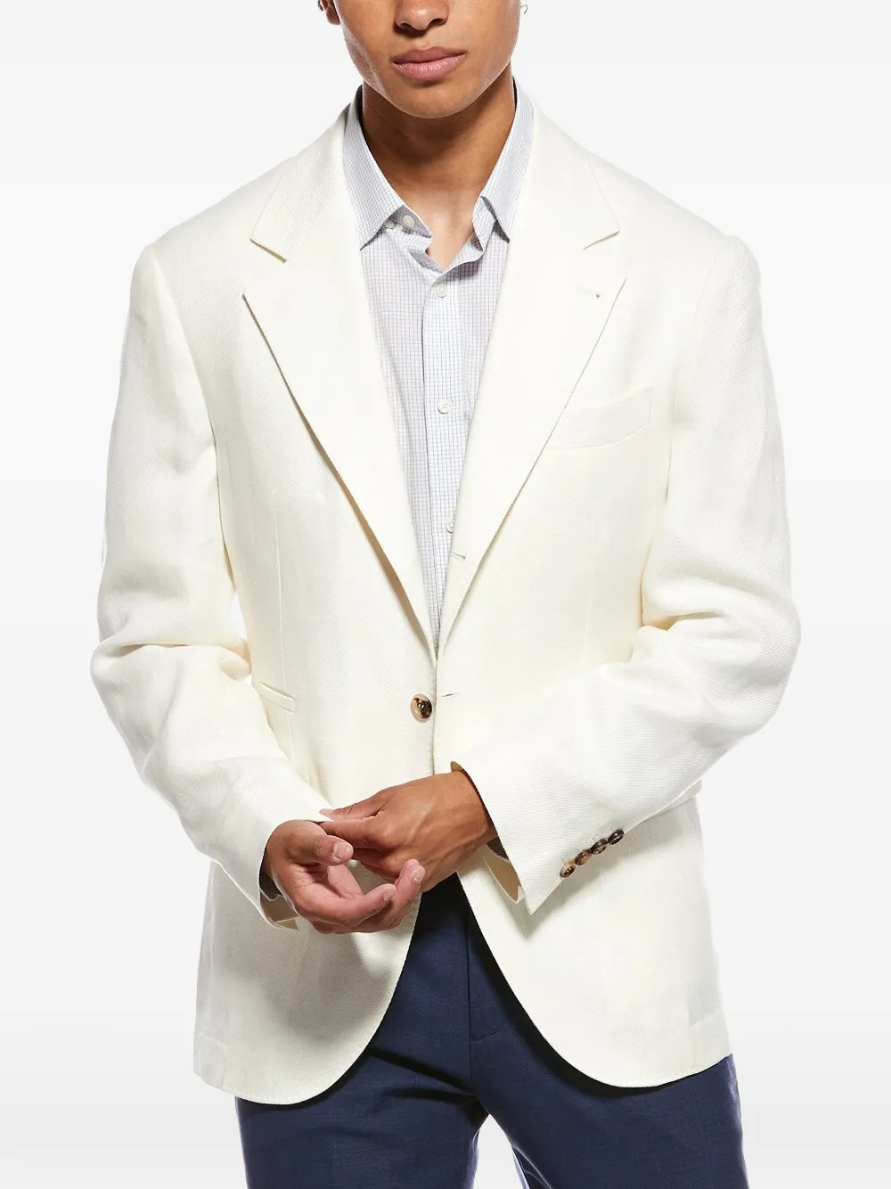 Brunello Cucinelli notch-lapel tailored blazer - Toni neutri