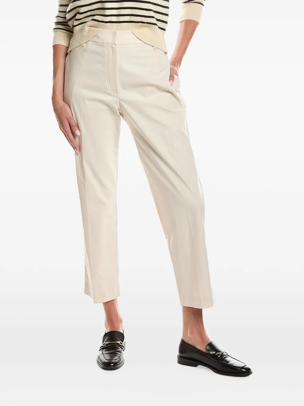 Brunello Cucinelli straight-leg cropped trousers - Toni neutri