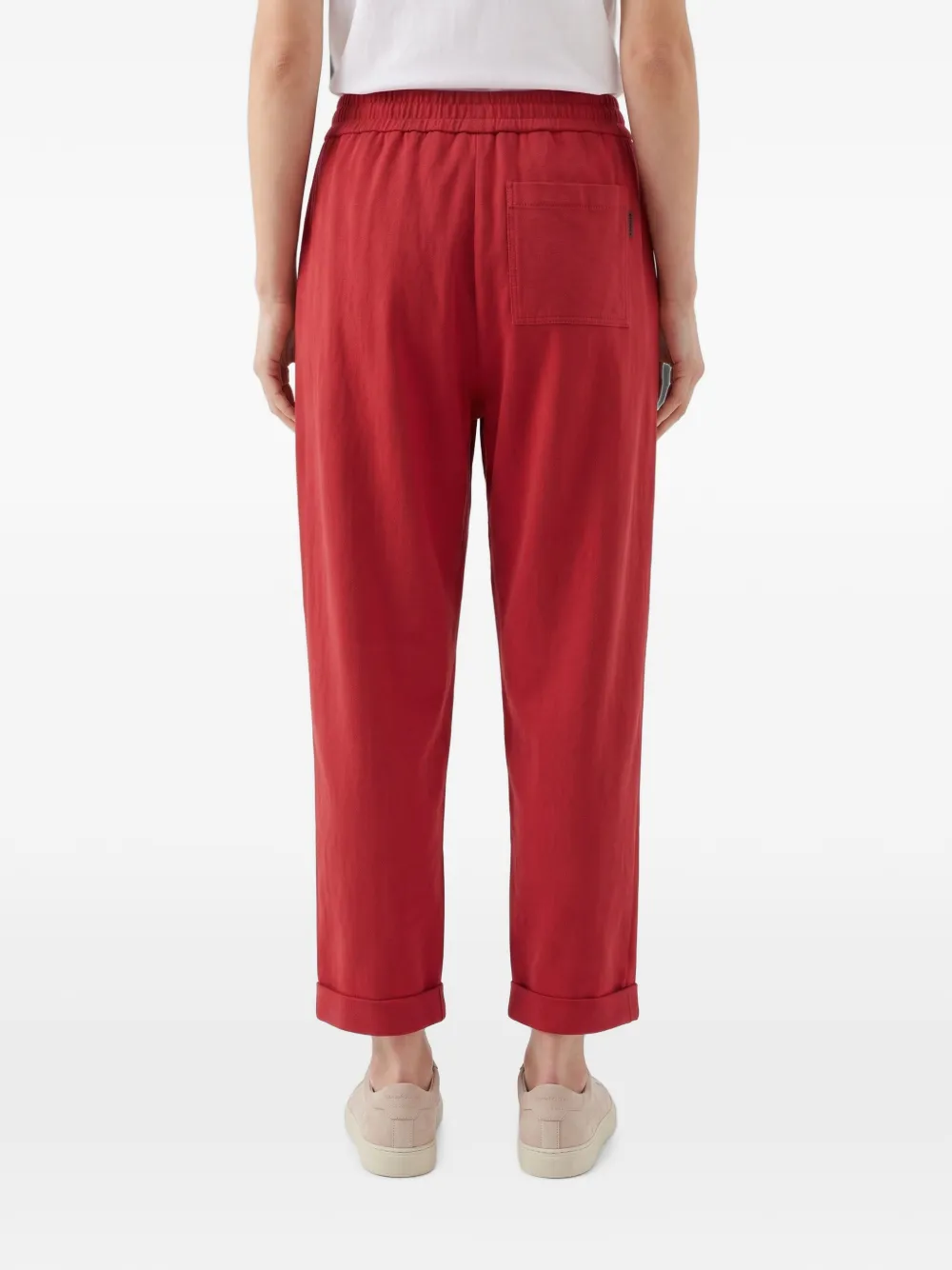 Brunello Cucinelli Plooibroek met omgeslagen zoom Rood