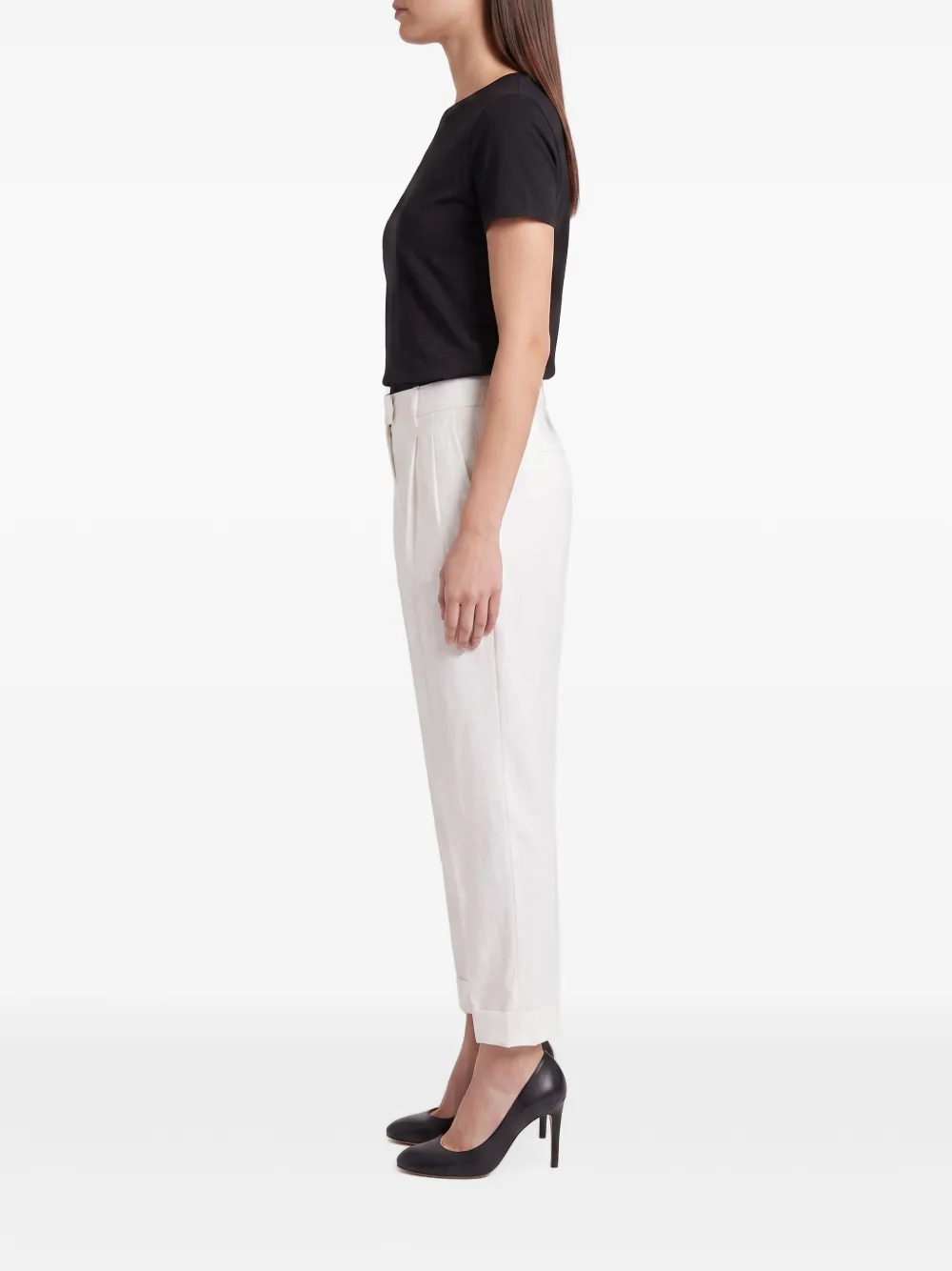 Brunello Cucinelli Plooibroek met omgeslagen zoom Wit