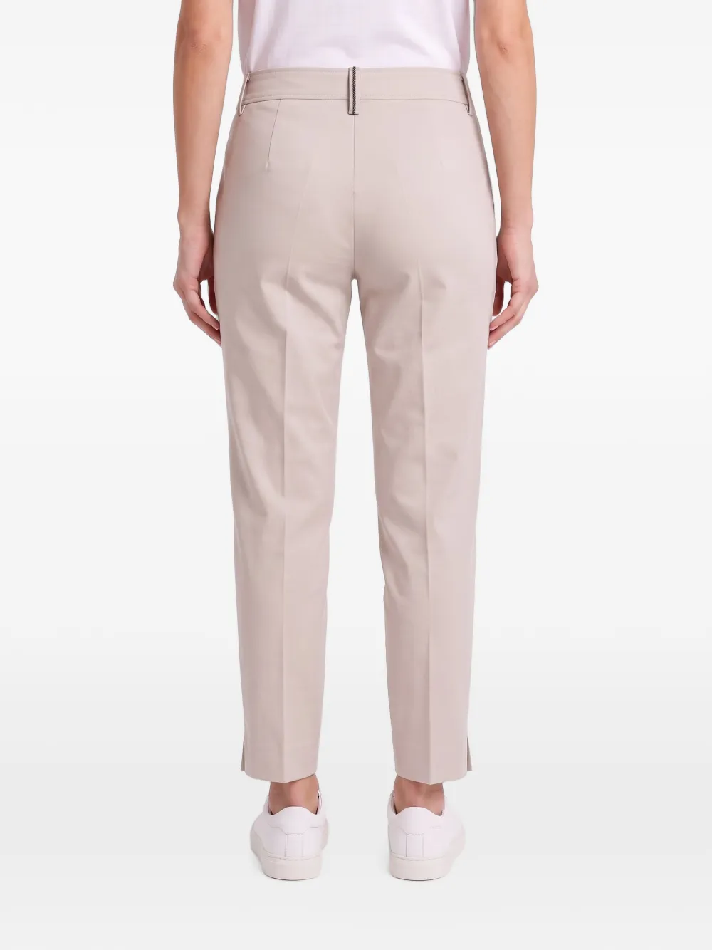 Brunello Cucinelli Cropped broek met split Beige