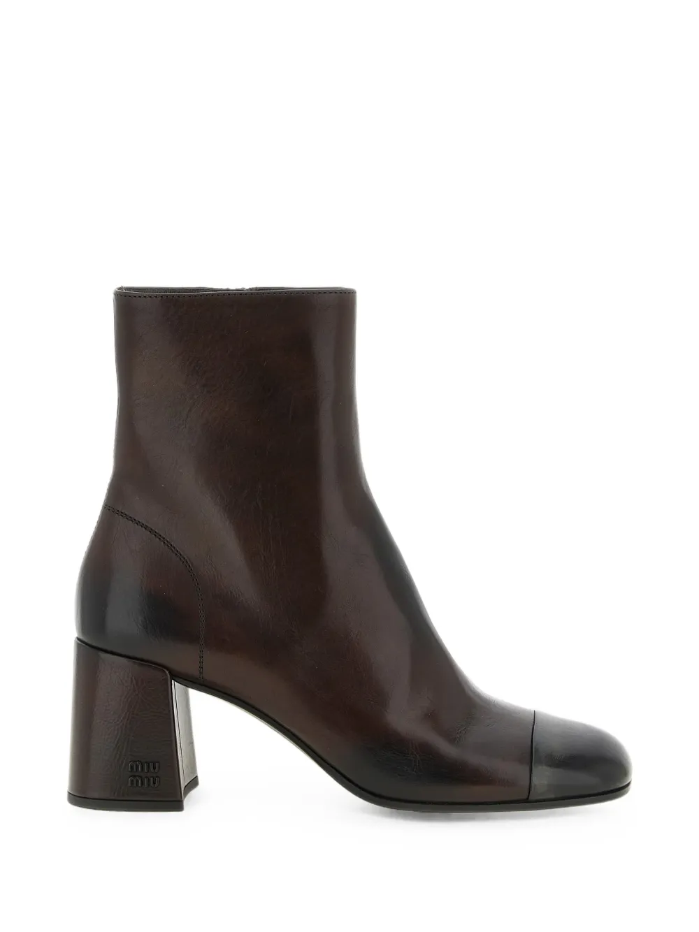 Miu Miu nappa leather booties - Marrone
