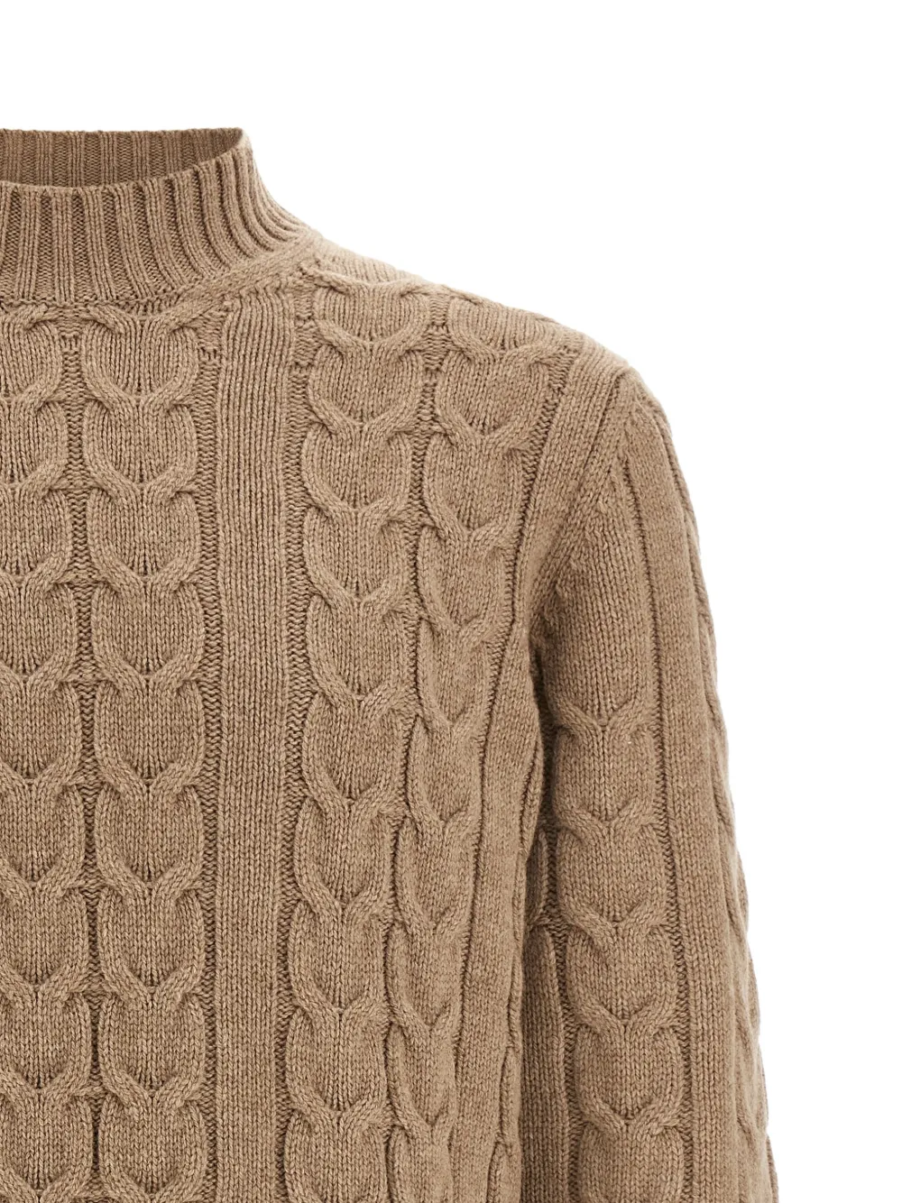 Zanone cable-knit mock-neck sweater Beige