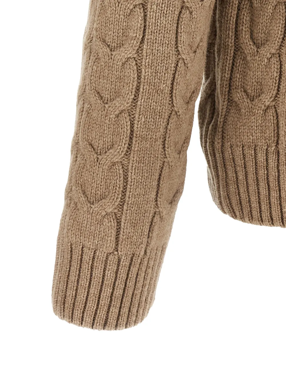 Zanone cable-knit mock-neck sweater Beige