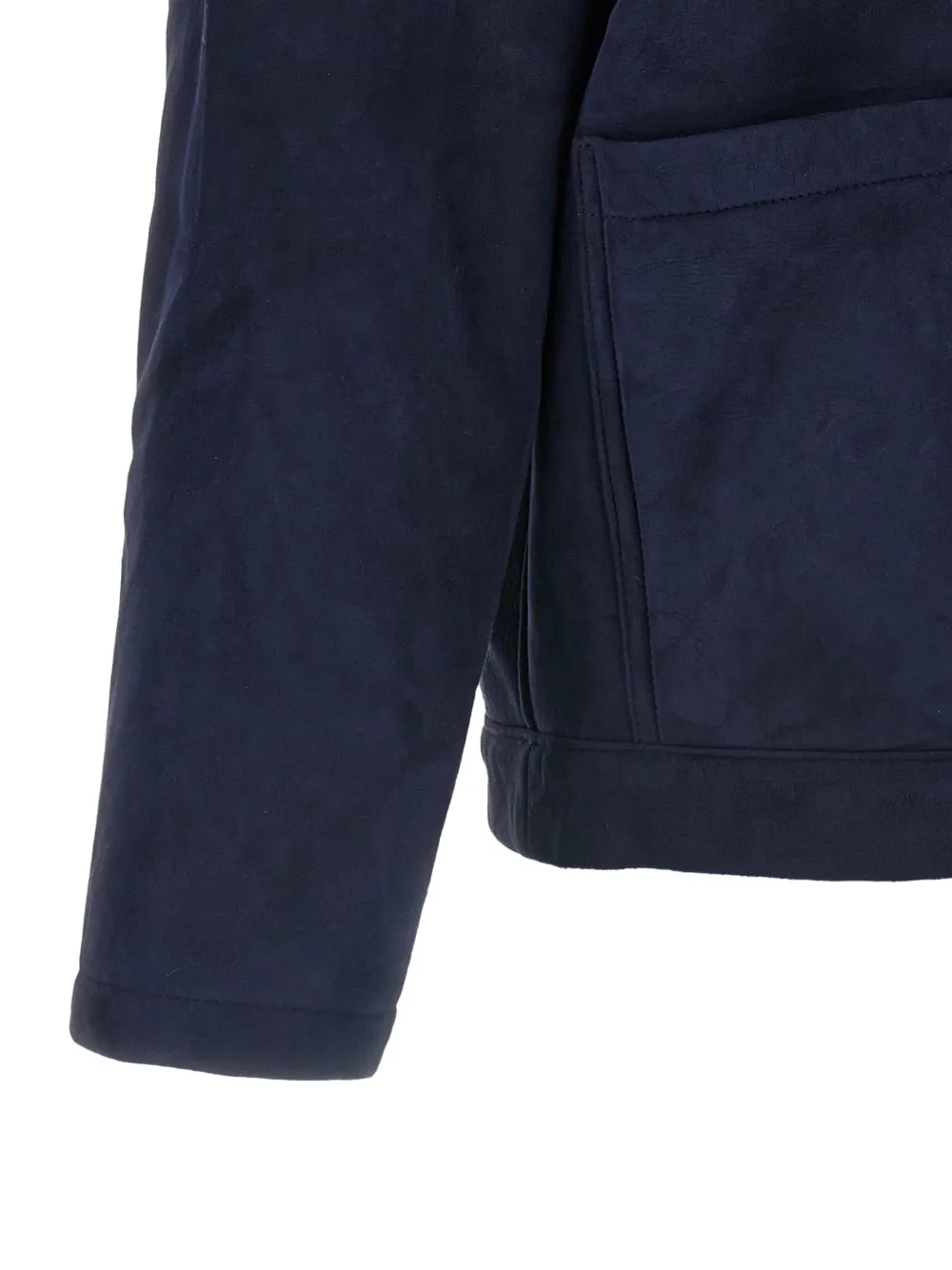 Giorgio Brato shearling-collar leather jacket Blauw