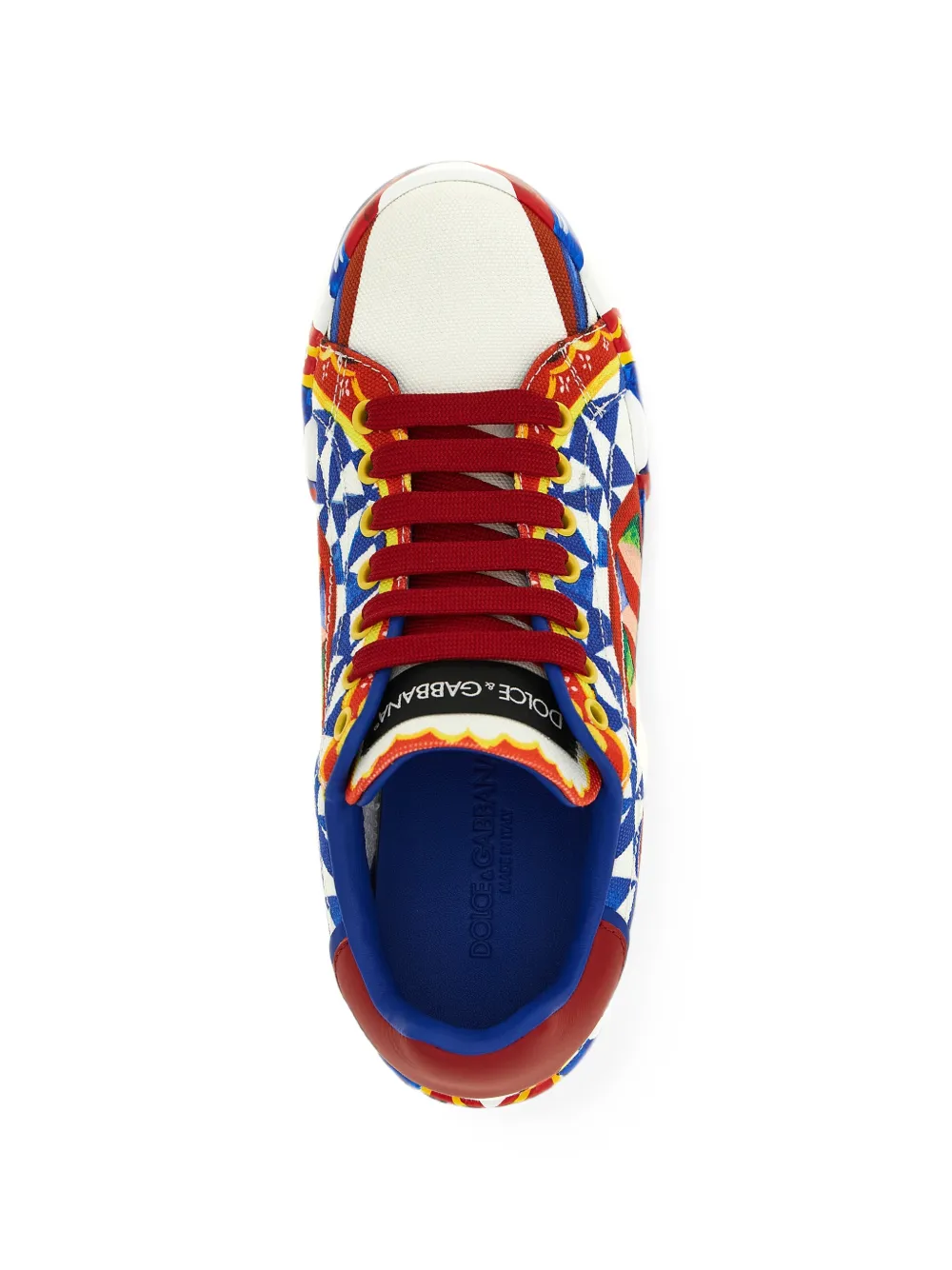Dolce & Gabbana Portofino Carretto-print sneakers Wit
