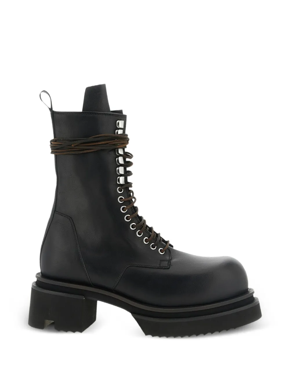Rick Owens Lace Up Bogun combat boots - Nero