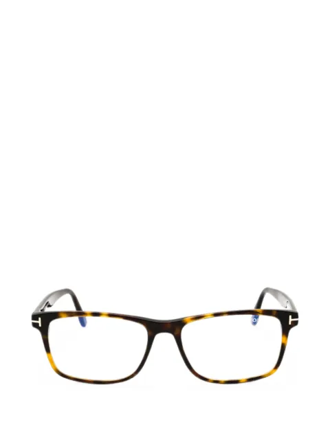 TOM FORD tortoiseshell-effect rectangle-frame glasses