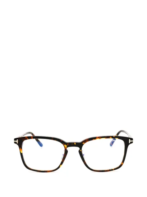TOM FORD Eyewear tortoiseshell-effect rectangle-frame glasses